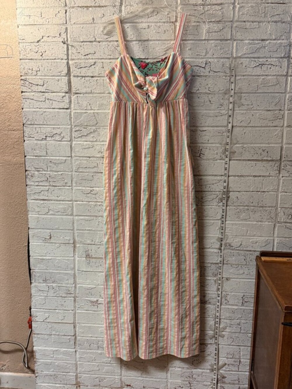Matilda Jane Striped Maxi Dress NWT Girls Small Tween Pastel Bow Front Pockets